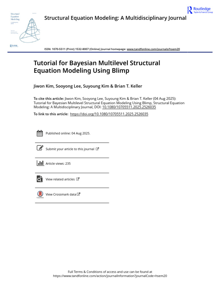 Bayesian MSEM Tutorial with Blimp | PDF | Errors And Residuals ...