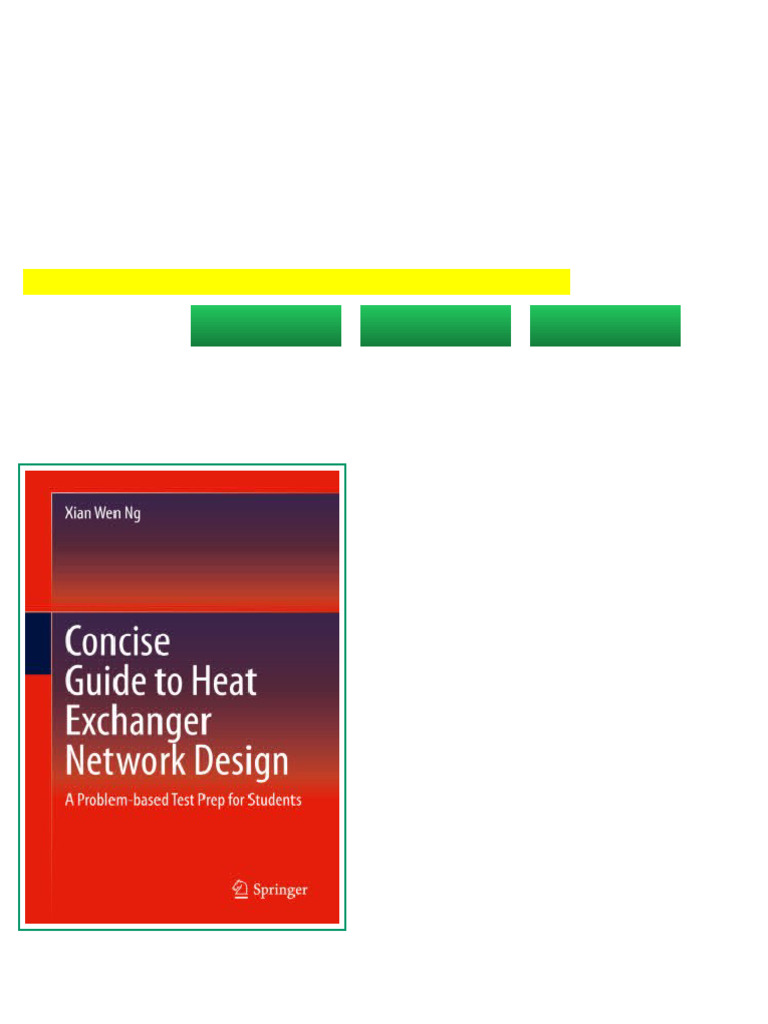 (Ebook) Concise Guide To Heat Exchanger Network Design: A Problem-Based ...