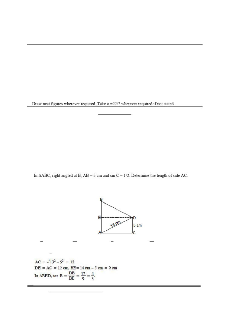 Class X Maths Sample Paper 2026 | PDF | Circle | Elementary Geometry