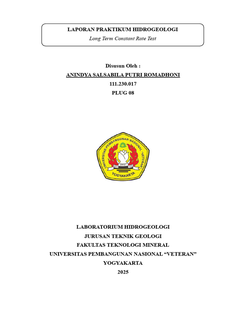 Laporan Praktikum Long Term Test Hidrogeologi | PDF