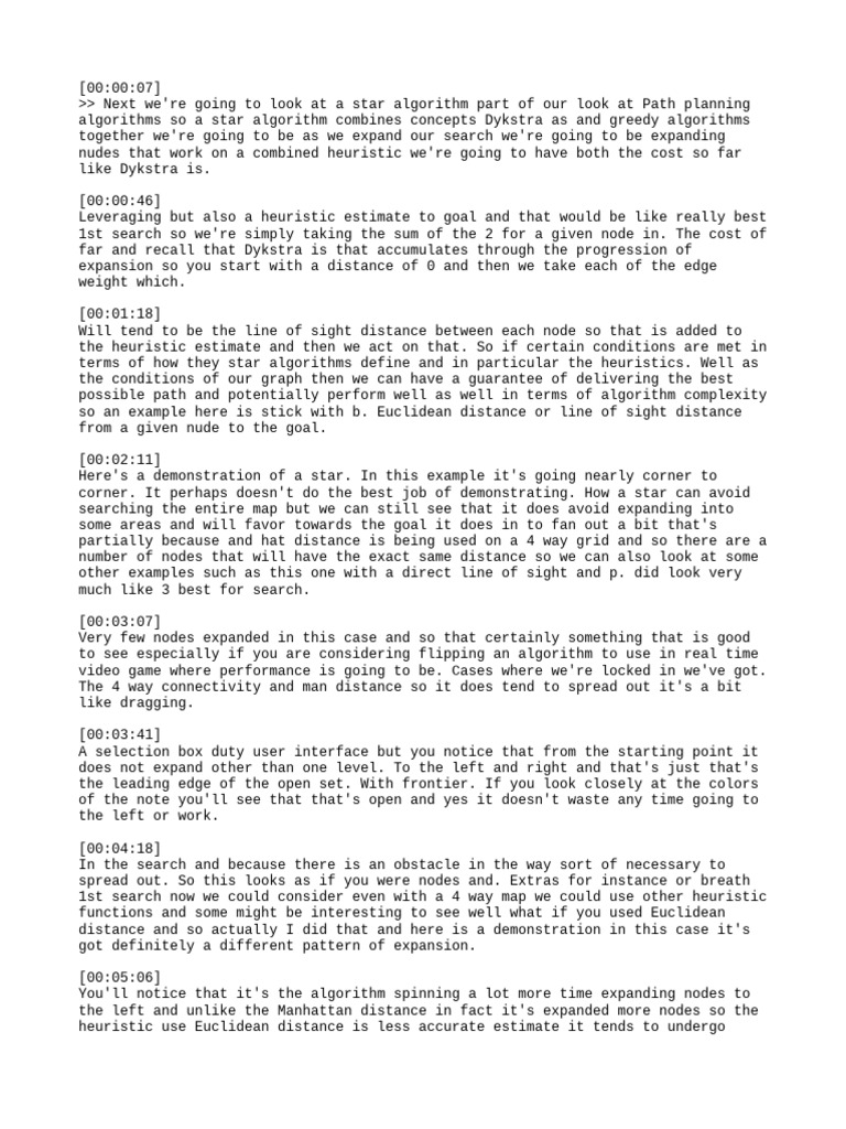 A* Algorithm Explained for Path Planning | PDF | Theoretical Computer ...