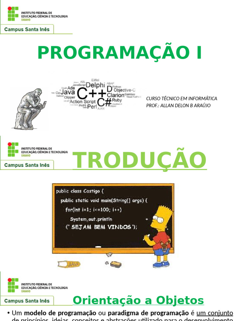 aula 01 de POO | PDF | Linguagem de programação | Programação