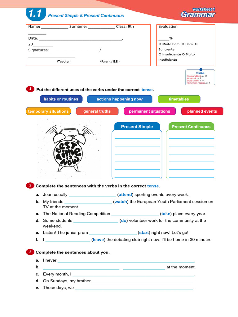 9th Grade English Grammar Worksheets | PDF | Grammatical Tense | Languages