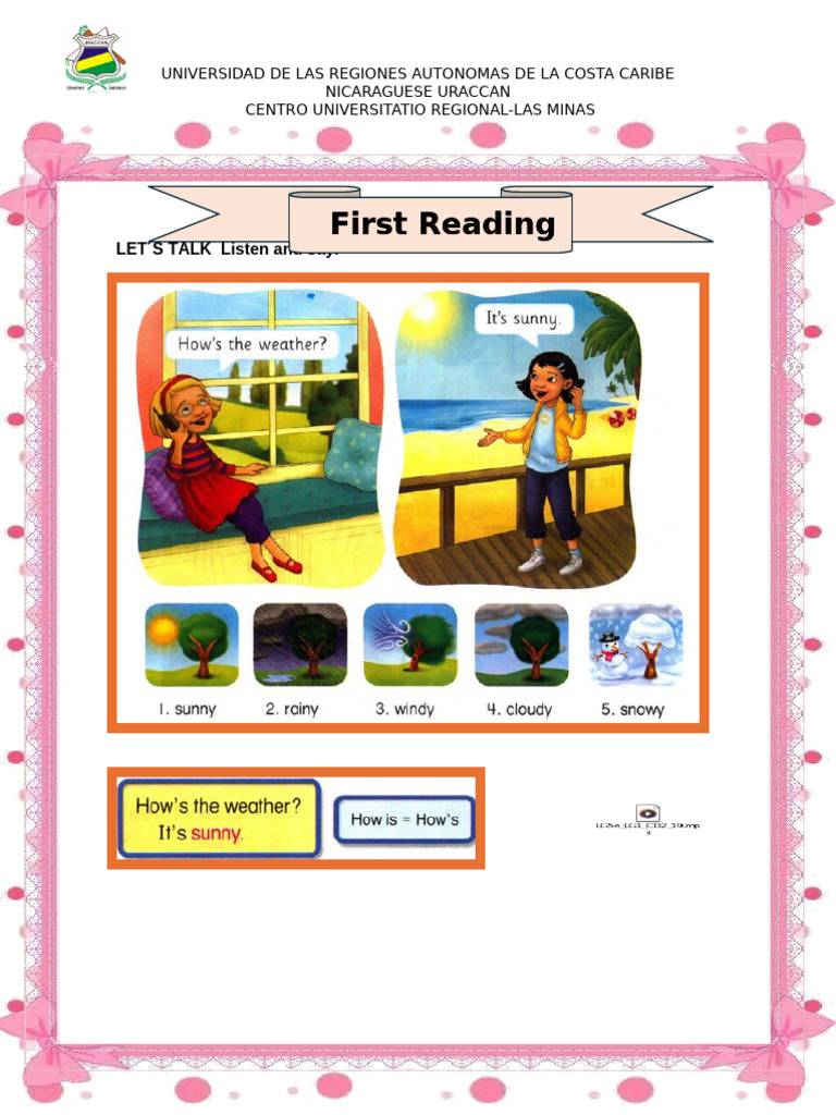 Reading Material Class 1 | PDF