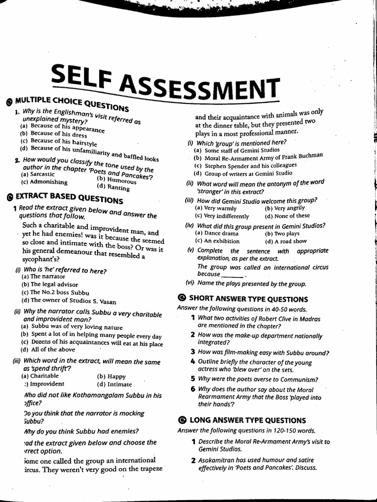 Self Assessment 1 | PDF