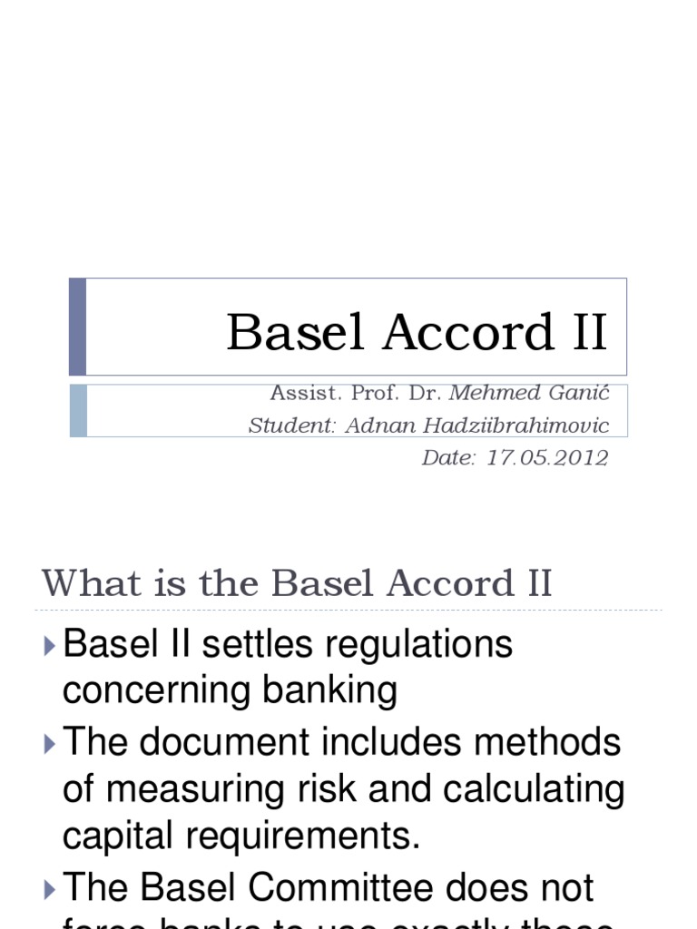 Basel Accord II Basel Ii Banking