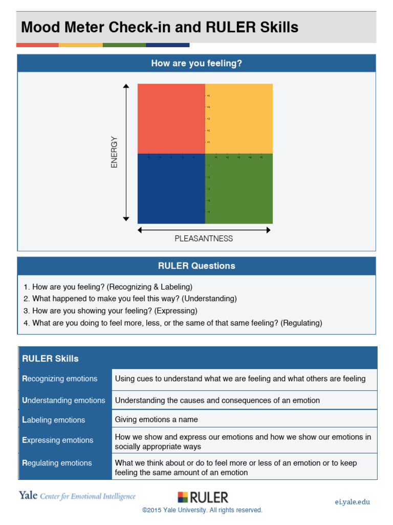 RULER Skills for Emotional Awareness | PDF | Feeling | Emotions