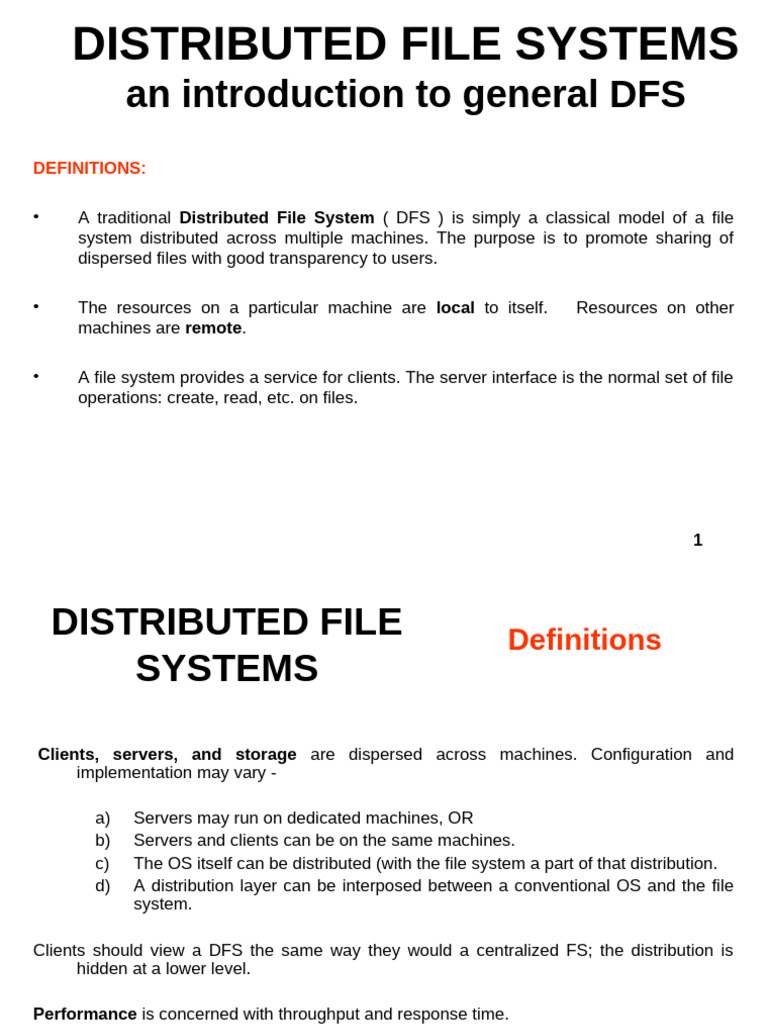 Traditional Dfs | PDF | File System | Cache (Computing)