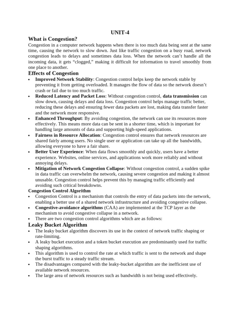 Understanding Network Congestion Control | PDF | Quality Of Service ...