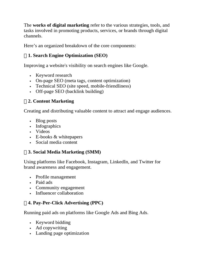 The Works of Digital Marketing | PDF