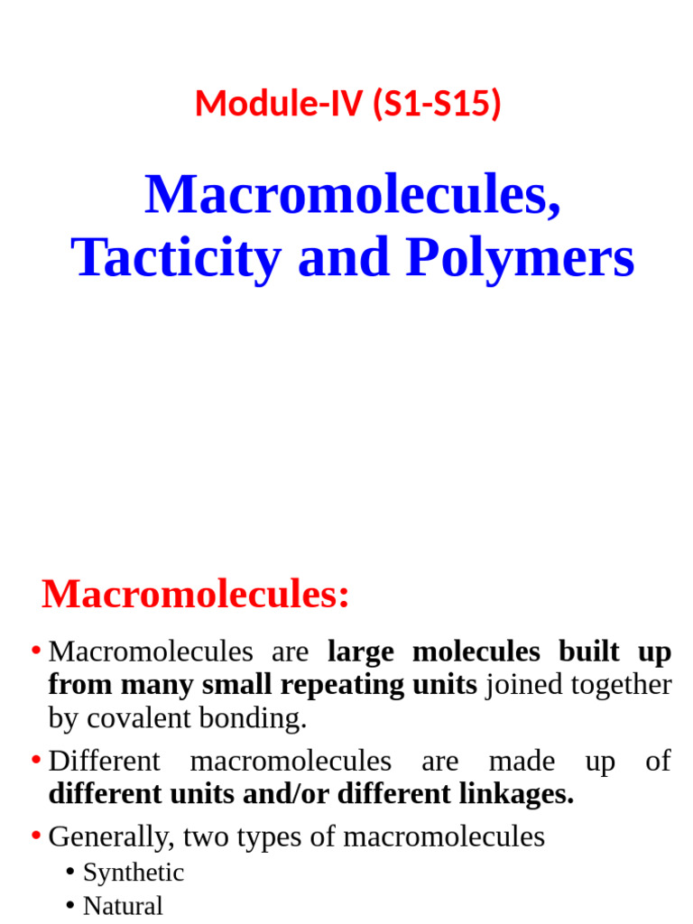 Understanding Macromolecules and Polymers | PDF | Polymer Chemistry ...