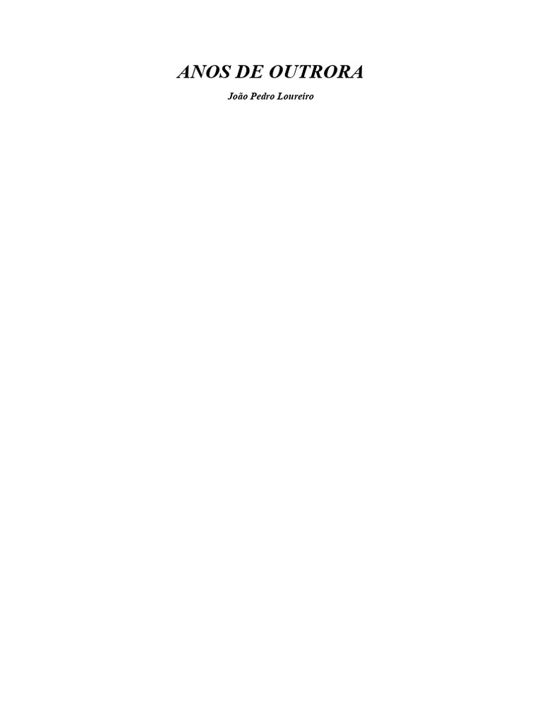 Os Anos de Outrora | PDF | Deus | Tempo
