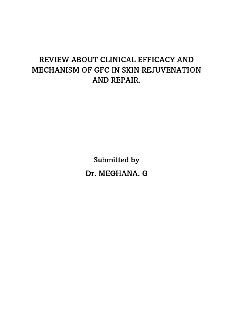 GFC in Skin Rejuvenation - 074101 | PDF | Wound Healing | Biology