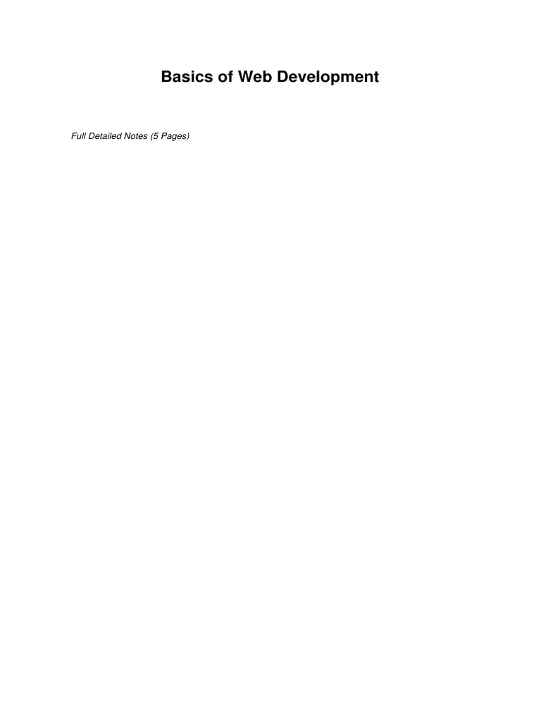 Web Development Basics: A Beginner's Guide | PDF | Web Development