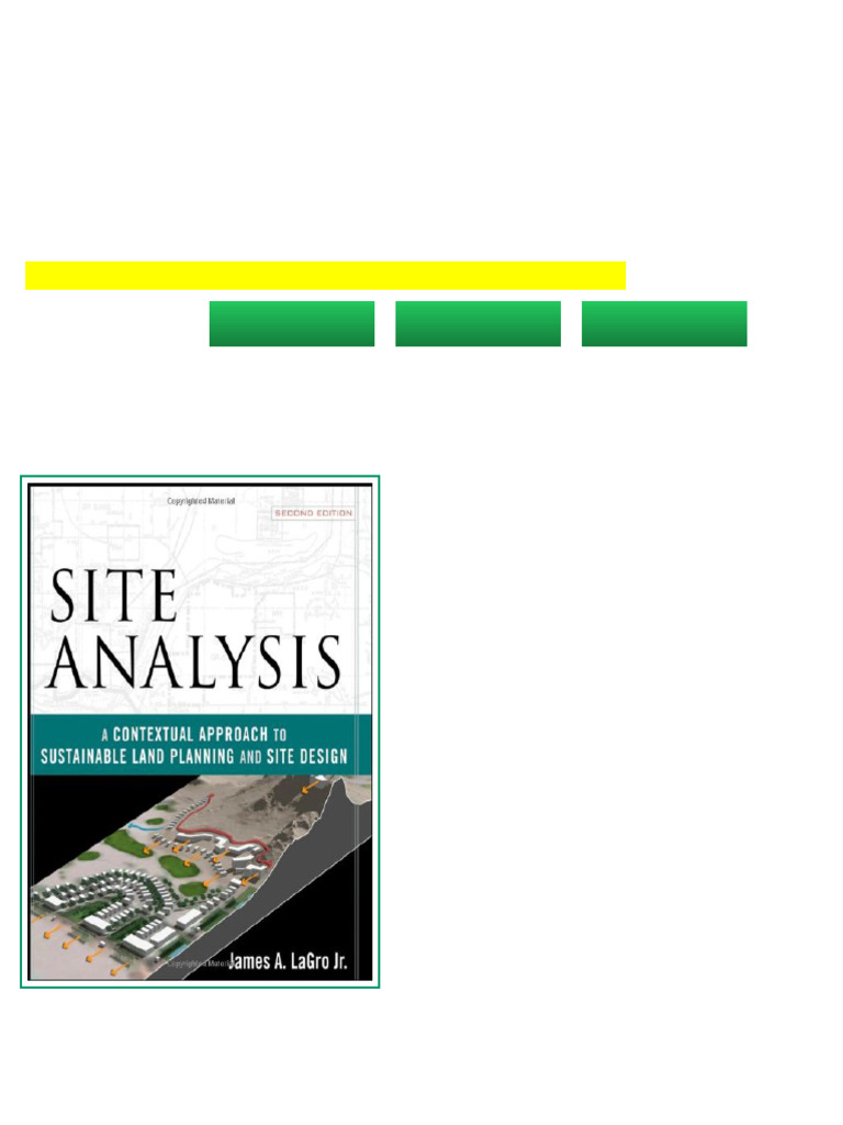 Site Analysis A Contextual Approach To Sustainable Land Planning and ...