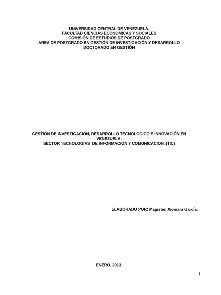 Tic en Venezuela Final | PDF | Tecnología de información y ...