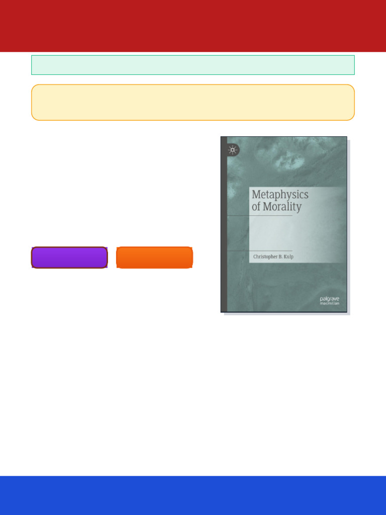 Metaphysics of Morality Christopher B. Kulp Ebook Early-Access Edition ...