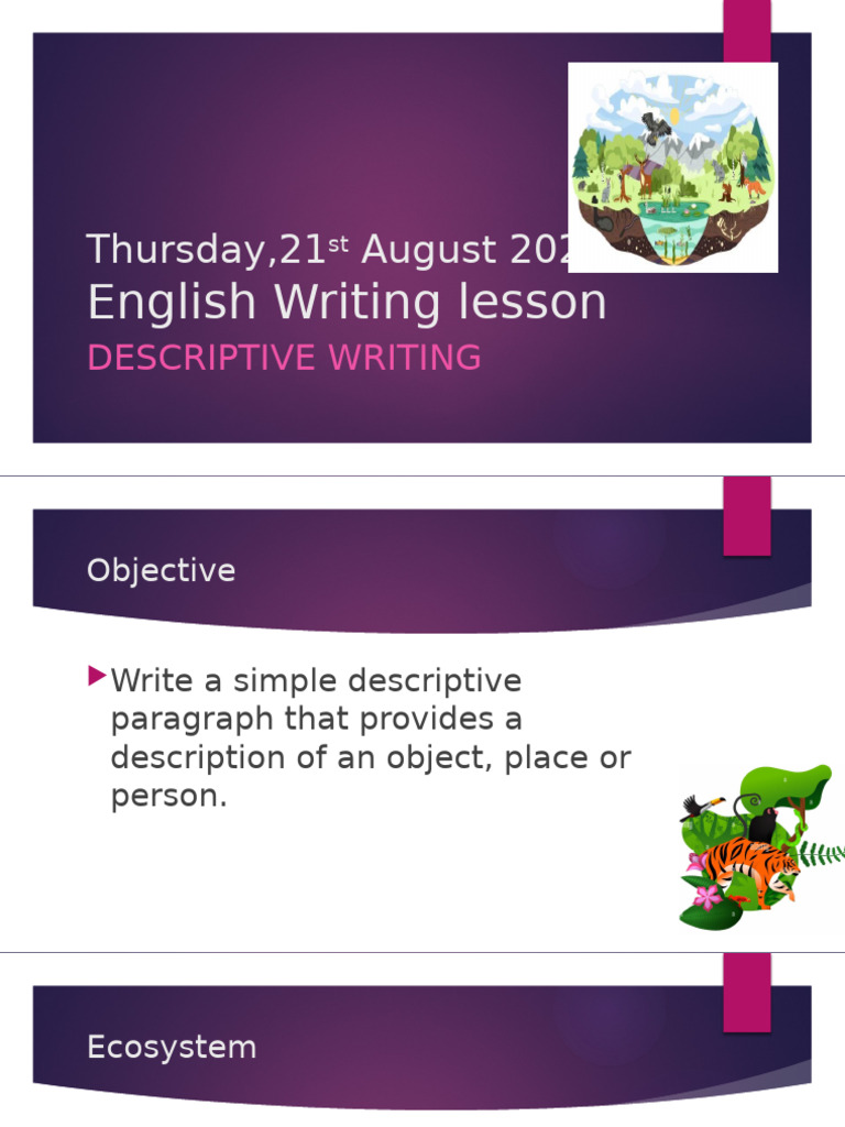 Descriptive Writing in Ecosystems | PDF | Ecosystem | Earth Sciences