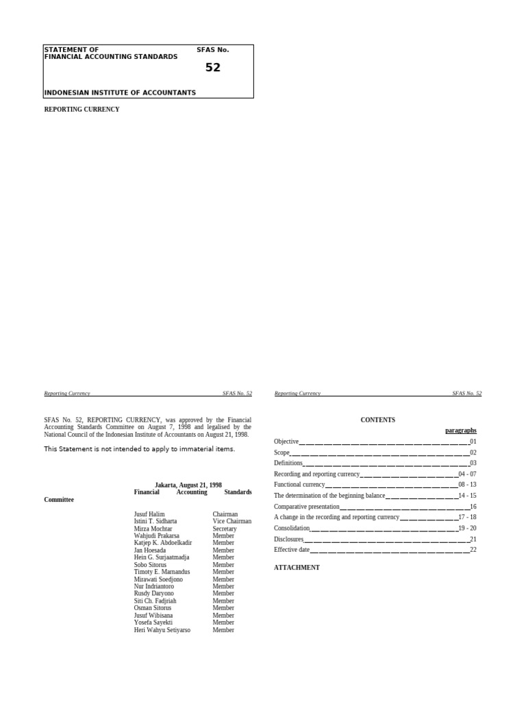 Sfas 52 Reportingcurrency Fp240402 | PDF | Exchange Rate | Currency