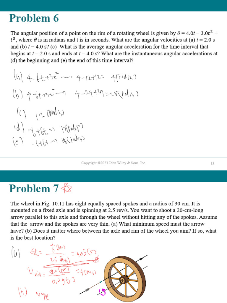 Angular Motion Problems and Solutions | PDF | Rotation Around A Fixed ...
