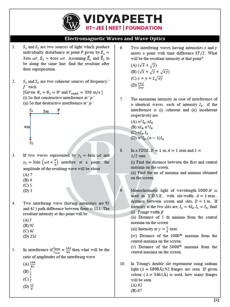 Electromagnetic Waves and Interference Concepts | PDF | Wavelength ...