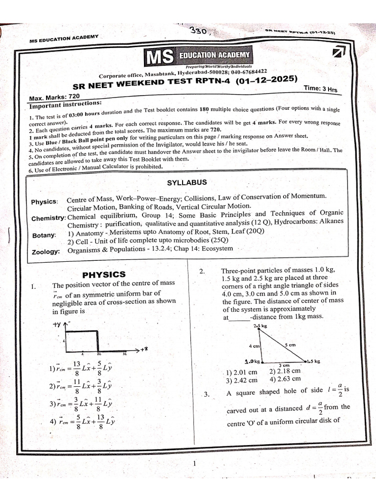 Neet Practice Questions | PDF