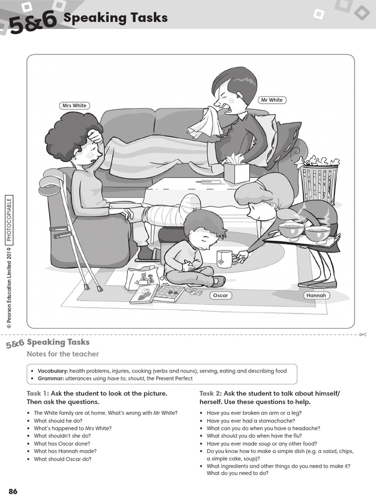 Speaking Tasks for Health and Cooking | PDF