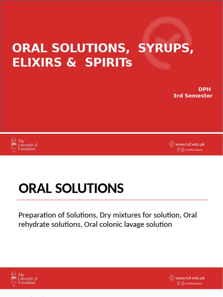 Oral Solutions: Syrups, Elixirs, and More | PDF | Syrup | Solubility
