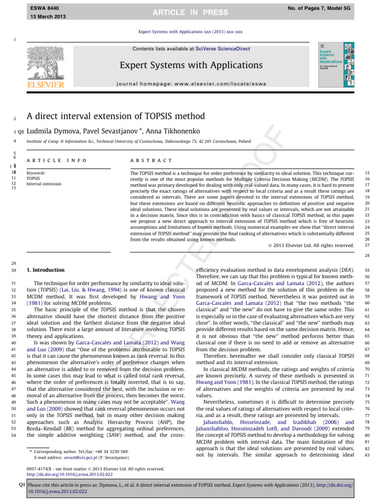 A Direct Interval Extension of TOPSIS Method - OK - Koristiti Hurwitz ...