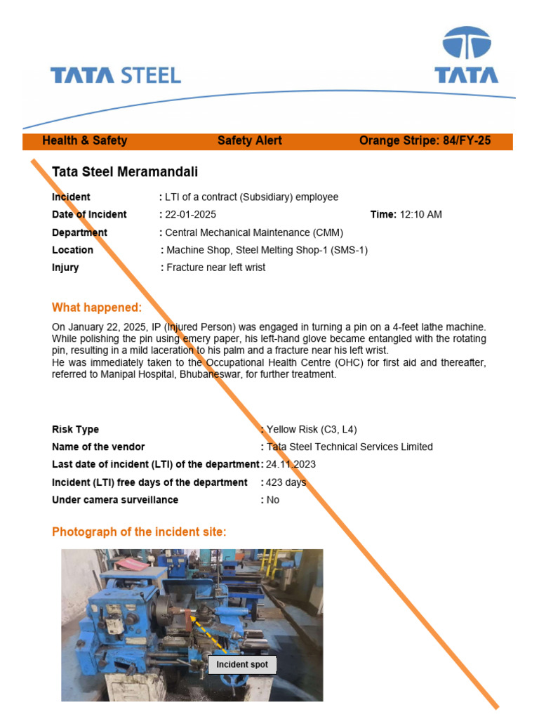 Contract Employee LTI Incident Report | PDF