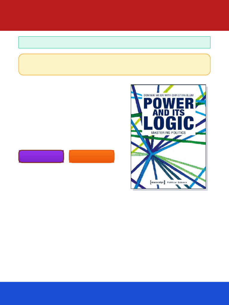 Power and Its Logic Mastering Politics 1st Edition Dominik Meier Ebook ...