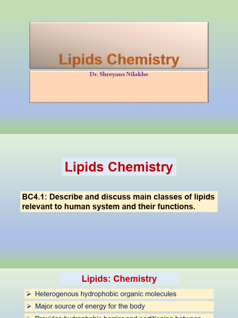 Overview of Lipid Classes and Functions | PDF | Lipoprotein | Fatty Acid