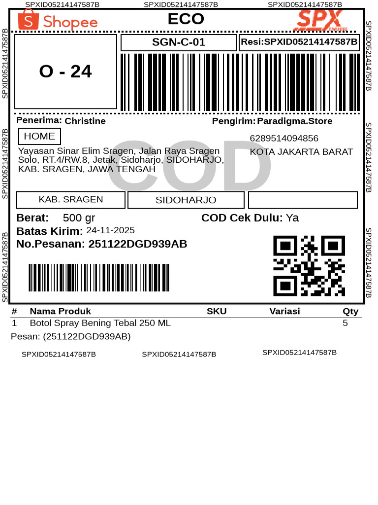 Label Pengiriman 163 | PDF