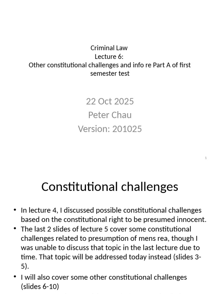 Constitutional Challenges in Criminal Law | PDF | Mens Rea | Crimes