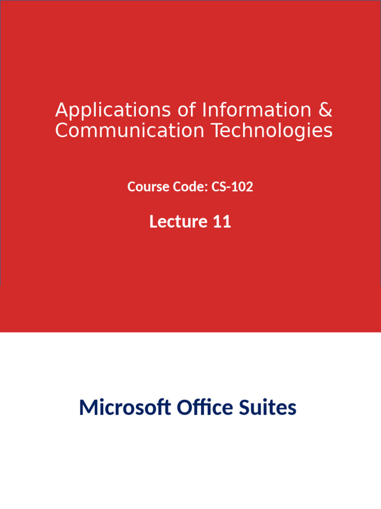 MS Office Suite: Key Applications & Benefits | PDF | Microsoft Word ...