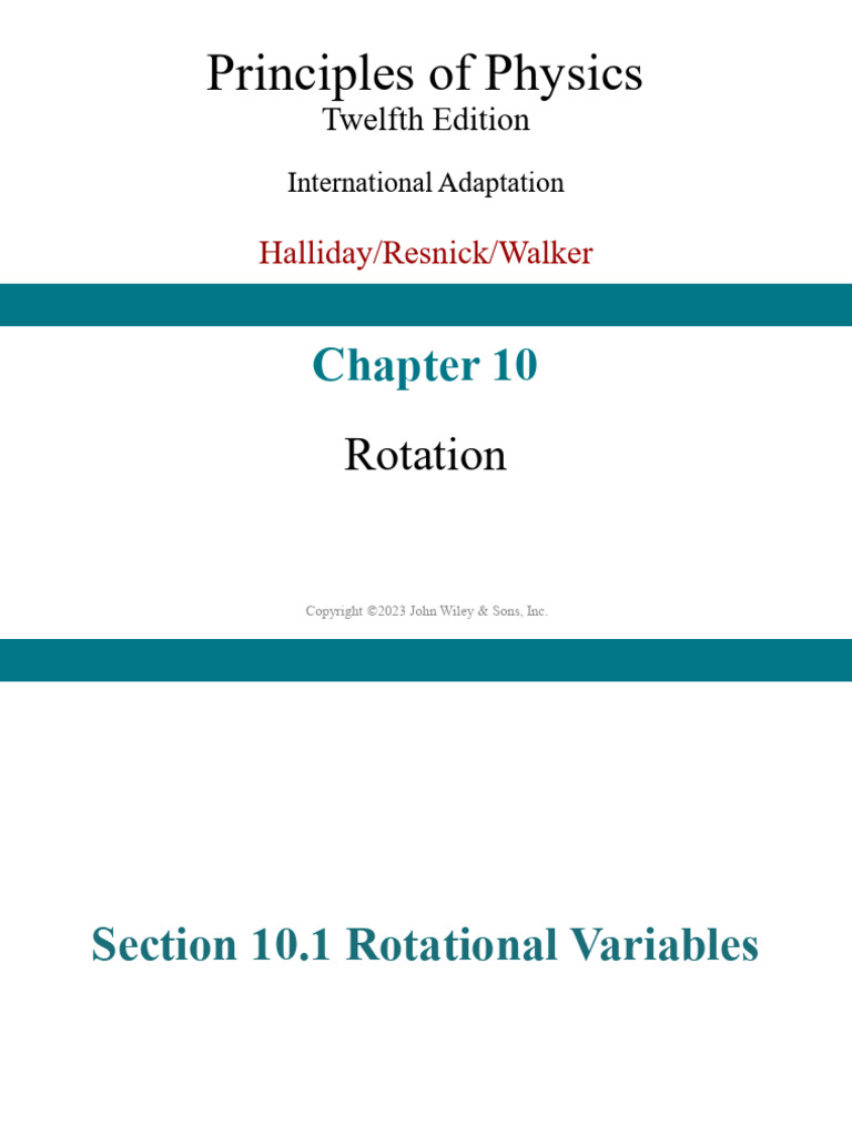 10주차. ch10 (학생용) | PDF | Rotation Around A Fixed Axis | Torque