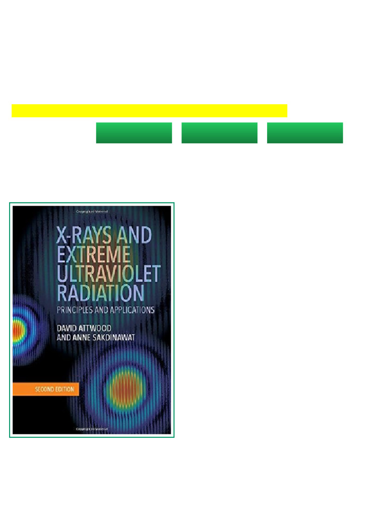 X Rays and Extreme Ultraviolet Radiation Principles and Applications ...