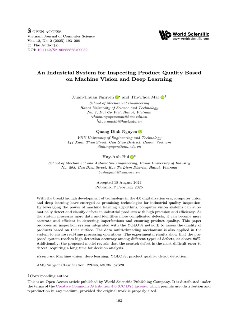 Industrial Quality Inspection via YOLOv8 | PDF | Computer Vision ...
