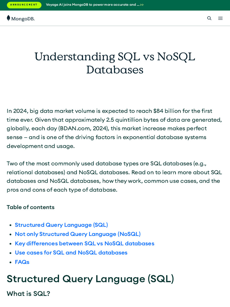 SQL vs NoSQL Database Comparison | PDF | No Sql | Databases
