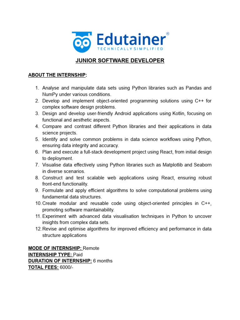 Junior Software Developer | PDF