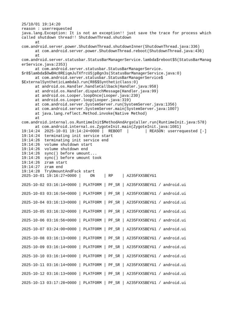 Android Shutdown Process Log | PDF | Alphabet Inc. | Software