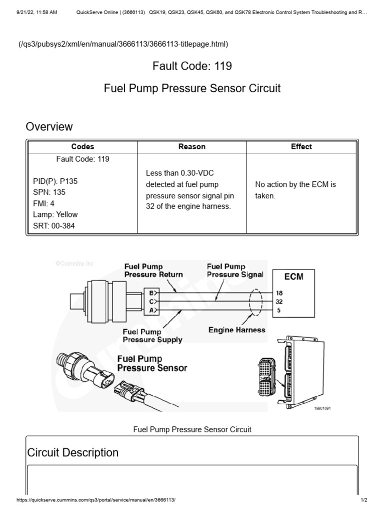 Fault Code 119 | PDF | Pressure Measurement | Sensor