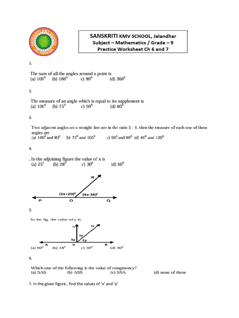 Maths Practice Worksheet | PDF