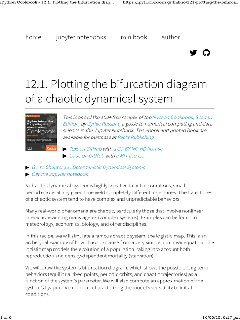 Bifurcation Diagram of Chaotic Systems | PDF | Chaos Theory ...