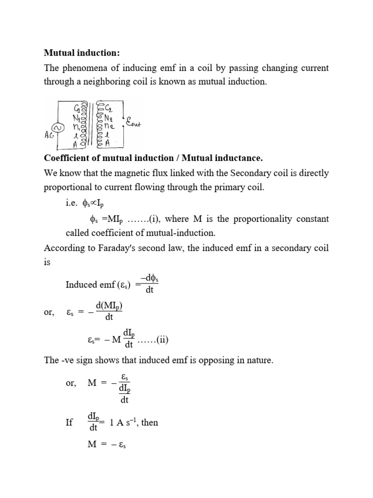 Understanding Mutual Induction and Transformers | PDF | Transformer ...
