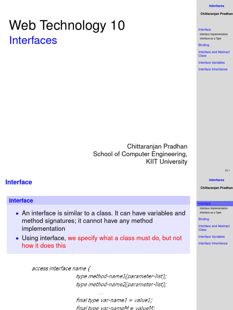 WT 10 | PDF | Class (Computer Programming) | Interface (Computing)