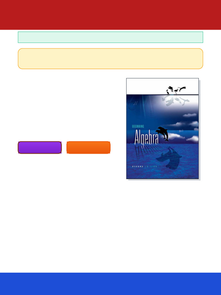 Beginning Algebra Second Edition Miller Newest Ebook Edition 2025 | PDF ...