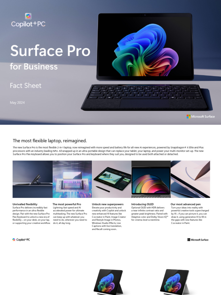 Surface Pro 11 for Business Overview | PDF | Computer Keyboard | Solid ...
