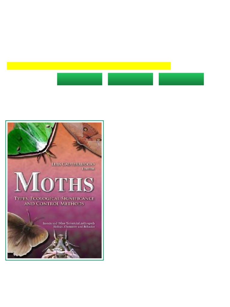 Moths Types Ecological Significance and Control Methods 1st Edition ...
