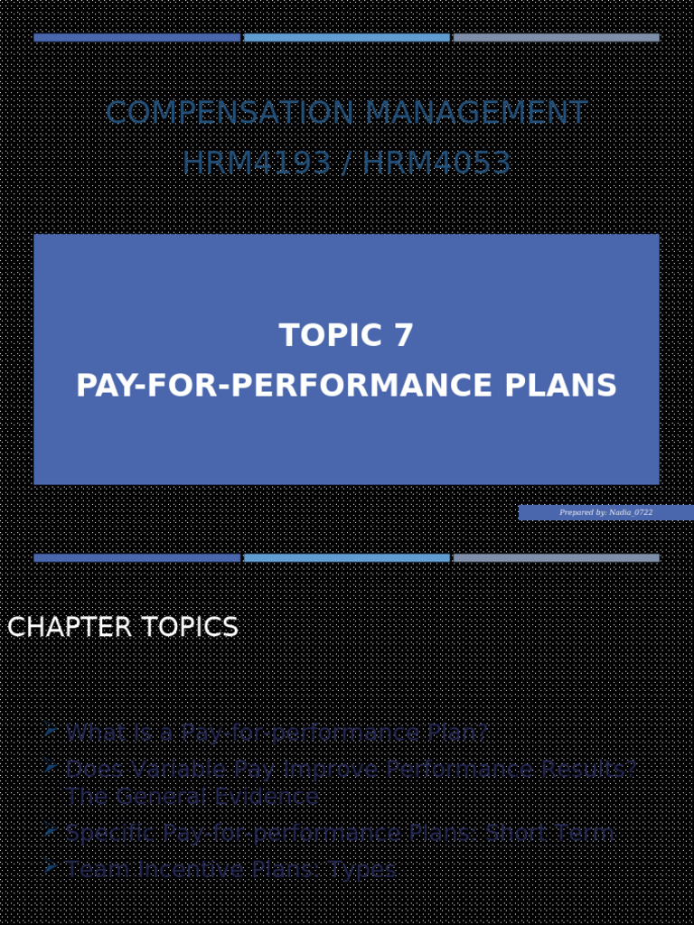 Pay-for-Performance Compensation Plans | PDF | Piece Work | Employment